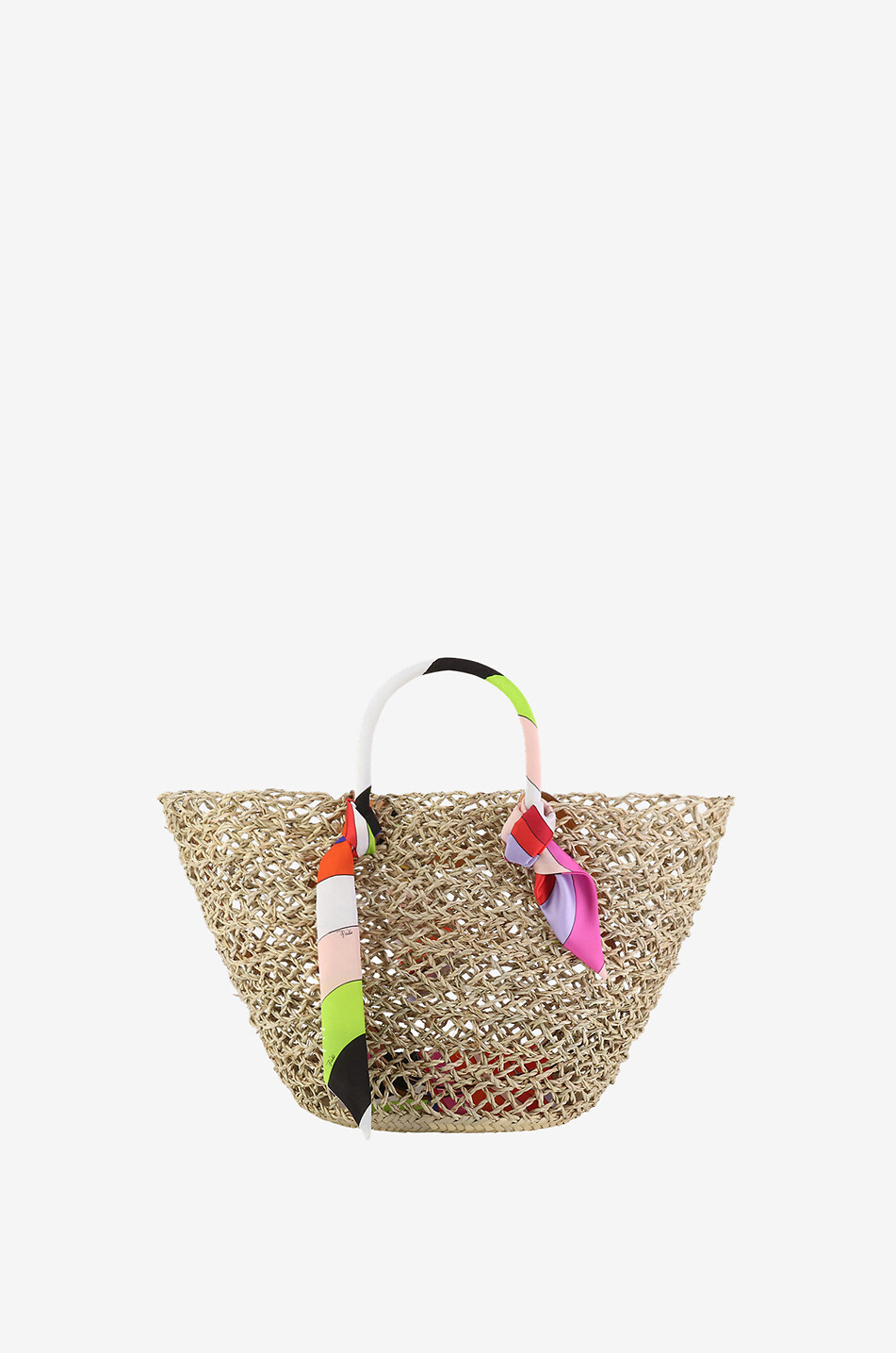 Panier en paille et sergé Iride