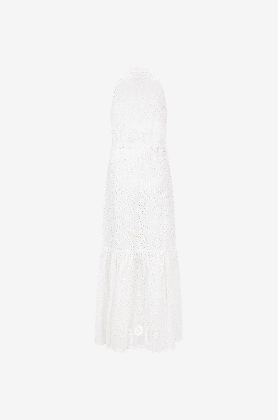 MC2 SAINT BARTH Ida openwork embroidered sleeveless shirt dress Women WHITE 2