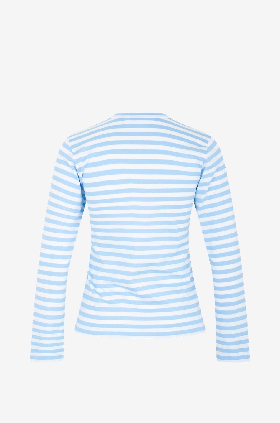 COMME DES GARCONS PLAY Gestreiftes Langarm-T-Shirt Red Heart Emblem Damen BLAU 2