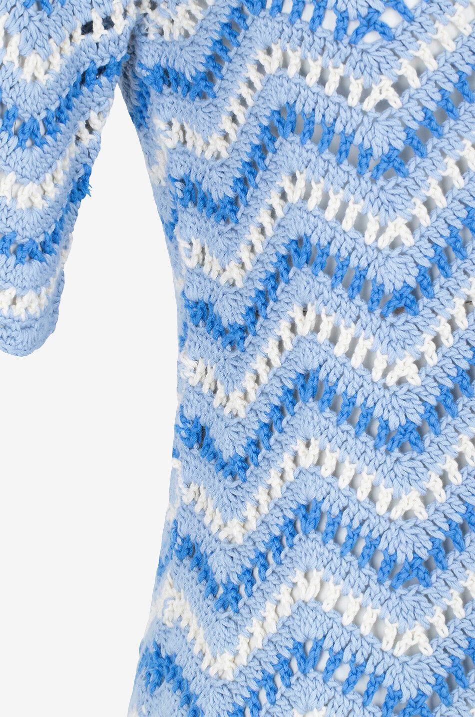 GANNI Häkel-Minikleid aus Biobaumwolle mit luftigem Wellenmotiv Damen BLAU 3