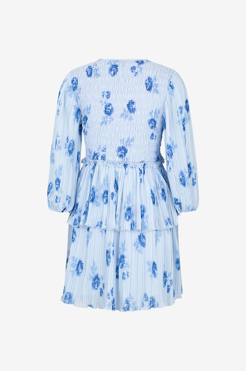 Mini robe plissée en georgette imprimée roses