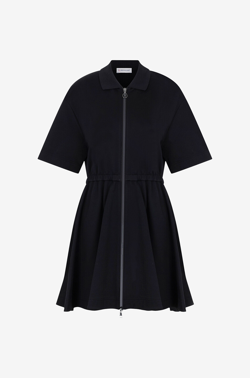 MONCLER Kurzes Sweat-Polokleid mit Cargotasche Damen SCHWARZ 1