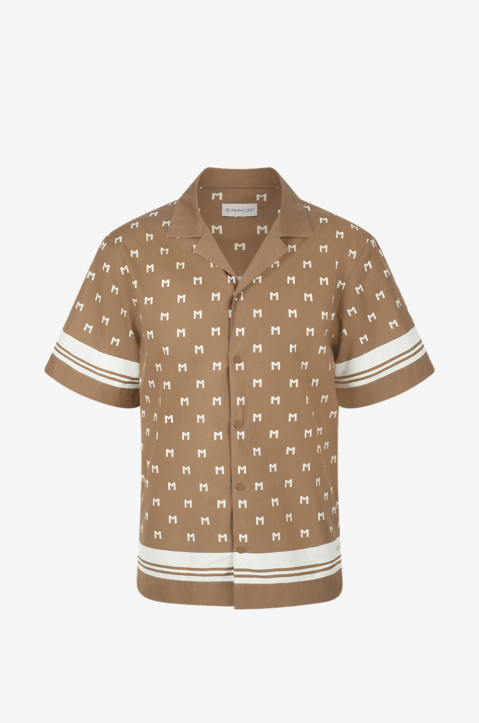 Kurzarm-Hemd aus Popeline mit Monogrammprint