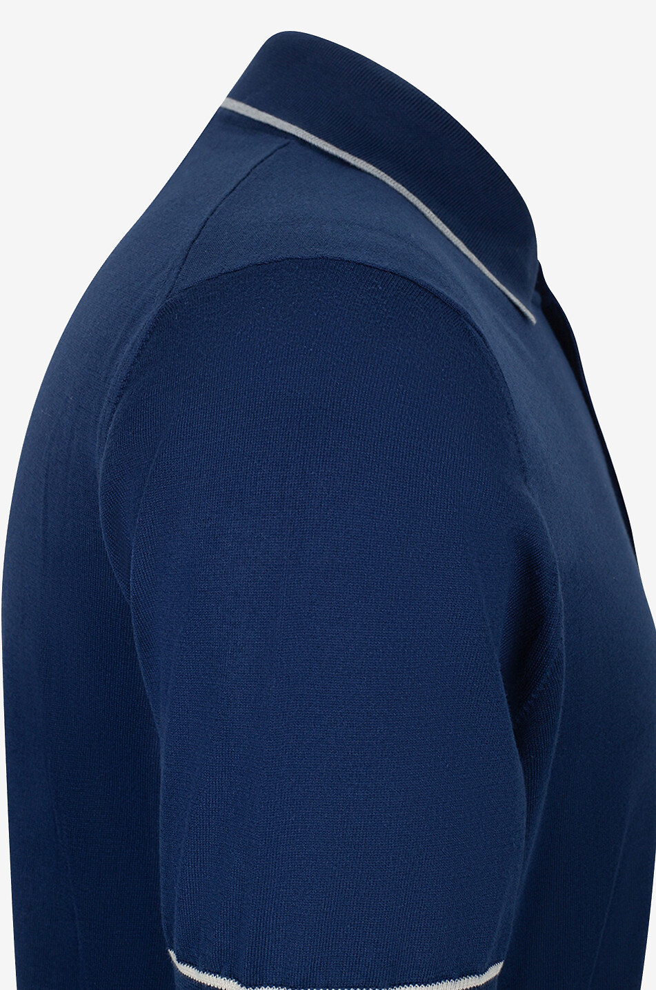 BRUNELLO CUCINELLI Slim-Fit-Baumwoll-Strickpolohemd mit Kontrastdetails Herren MITTELBLAU 3