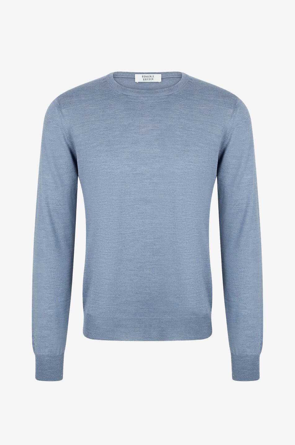 BONGÉNIE Pull fin à col rond en laine et soie Homme BLEU 1