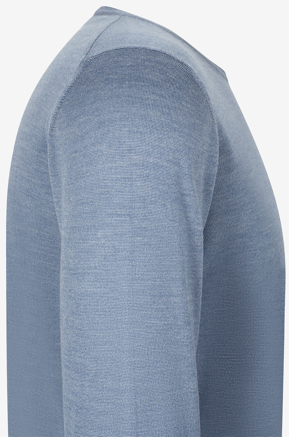 BONGÉNIE Pull fin à col rond en laine et soie Homme BLEU 3