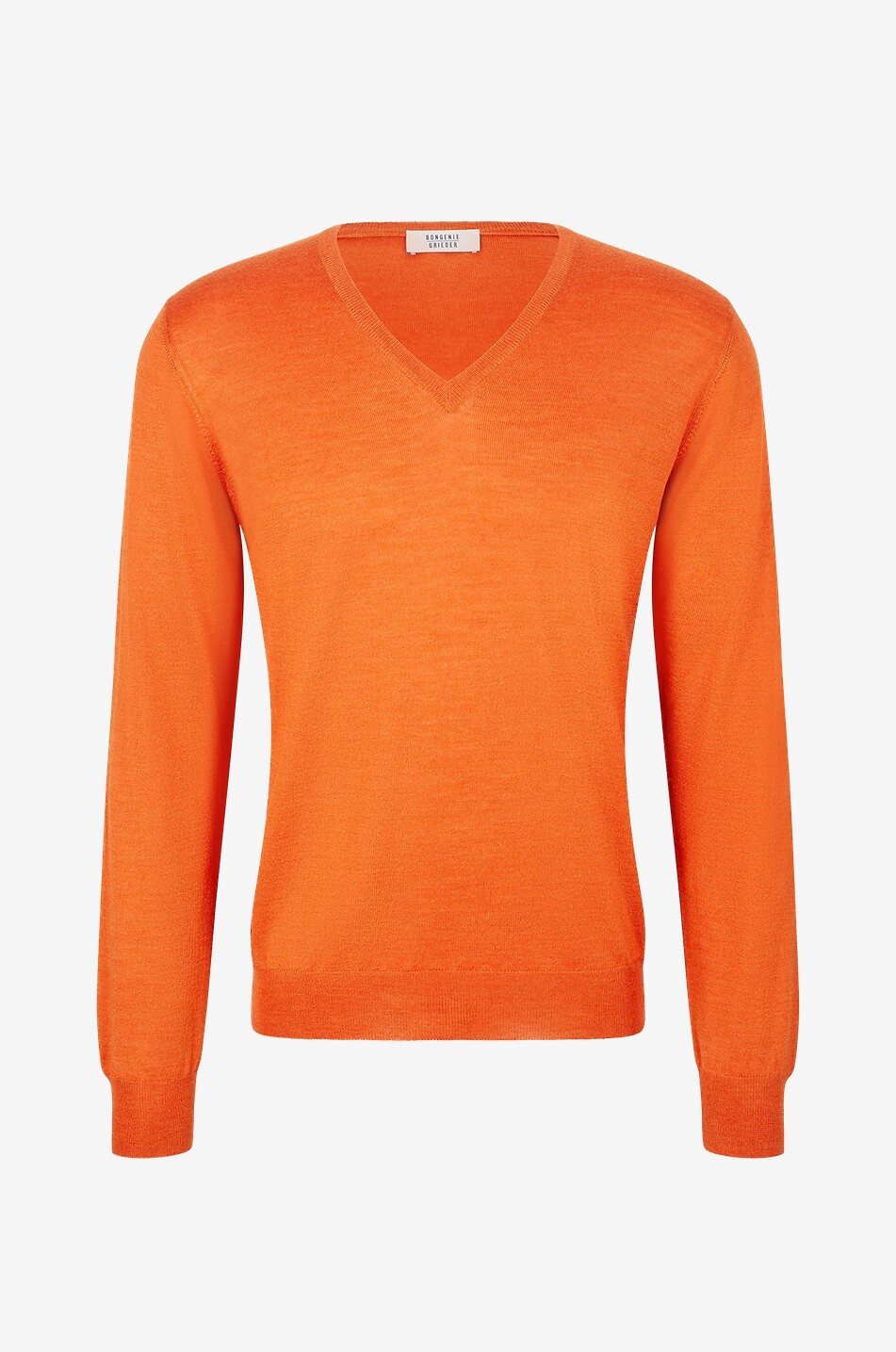 Feinstrickpullover aus Wolle und Seide mit V-Ausschnitt