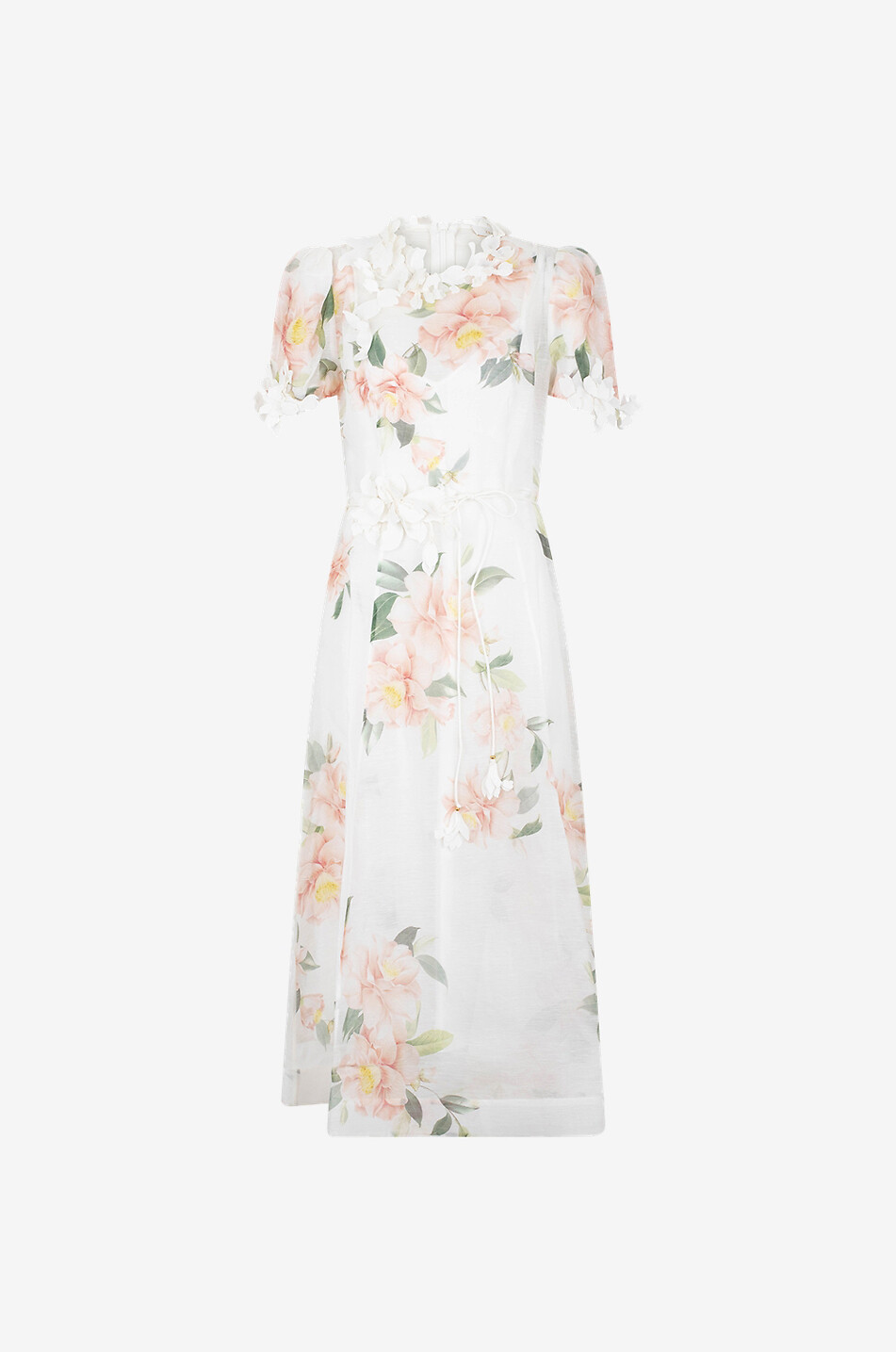 Midi-Organzakleid mit Kamelienprint Natura Liftoff