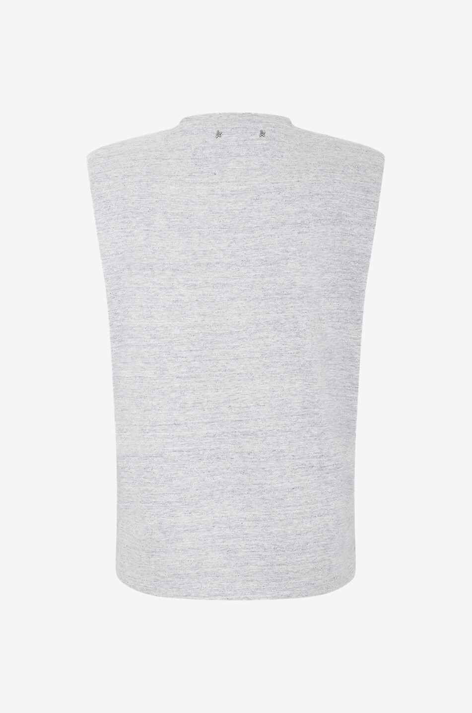 GOLDEN GOOSE Ärmelloses meliertes T-Shirt mit Perlen- und Blütenstickereien Isabel Damen GRAU 2
