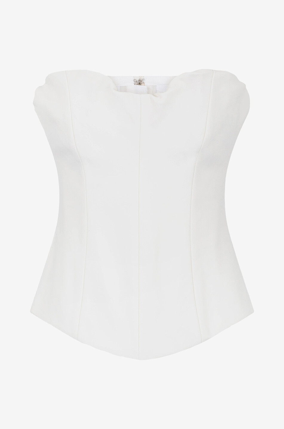 VICTORIA BECKHAM Cotton gabardine corset top Women EGGSHELL 1