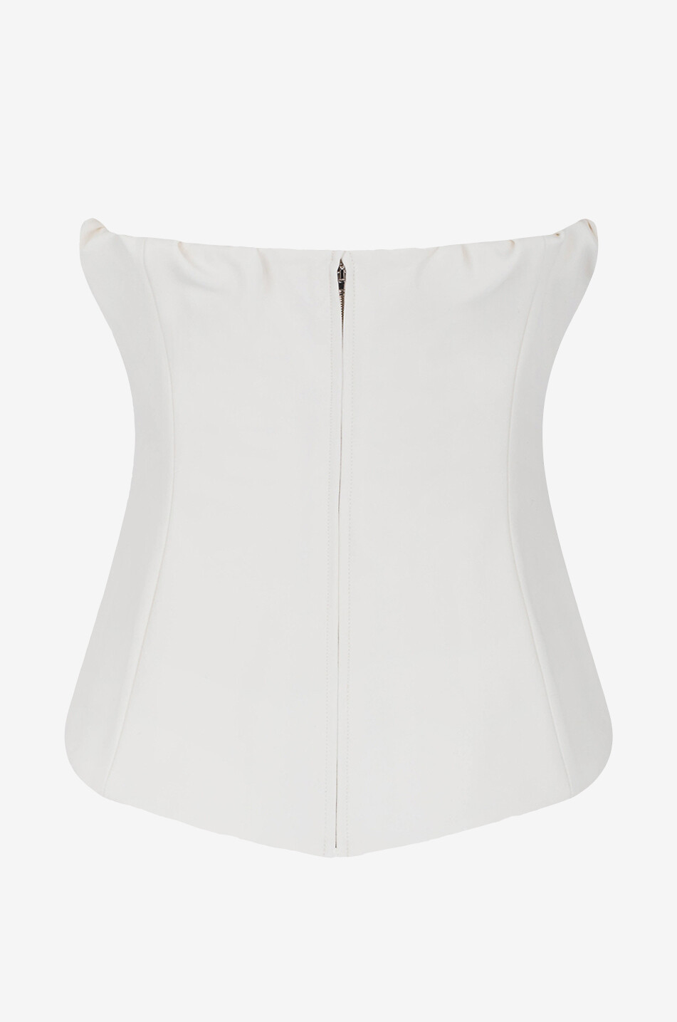 VICTORIA BECKHAM Cotton gabardine corset top Women EGGSHELL 2