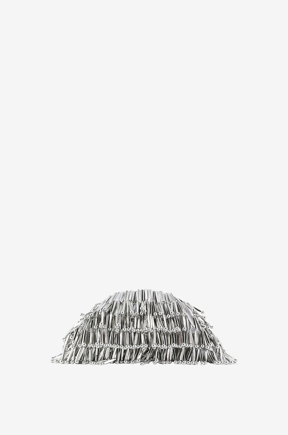 CULT GAIA Metallic-Nappalederclutch mit Perlenfransen Jaala Nano Damen SILBER 3