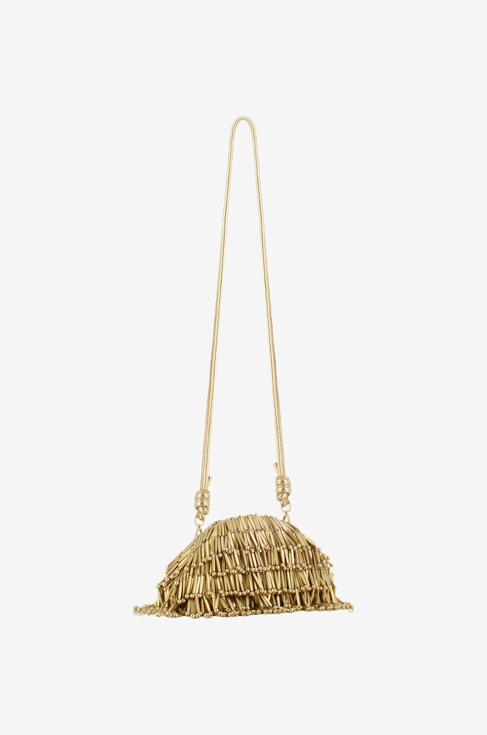 CULT GAIA Metallic-Nappalederclutch mit Perlenfransen Jaala Nano Damen GOLDEN 5