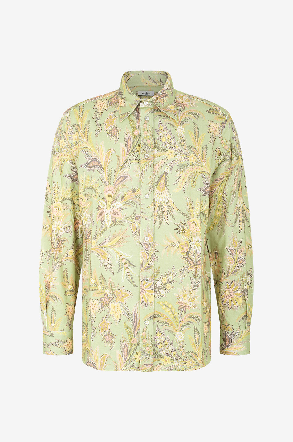 Slim-Fit-Hemd aus Baumwollpiqué mit Print Paisley