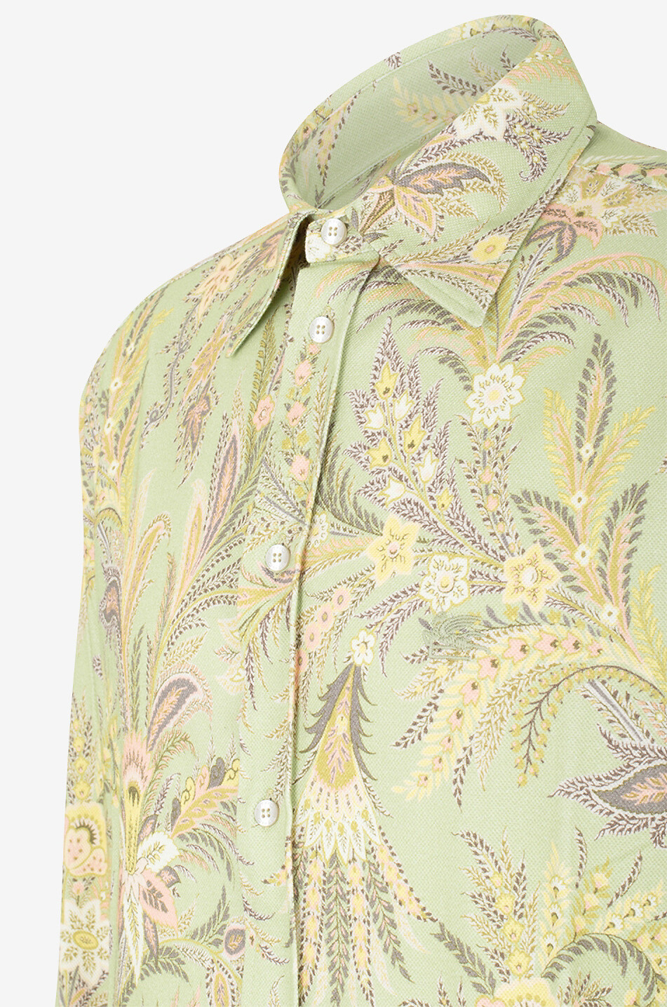 ETRO Chemise slim en coton piqué imprimé Paisley Homme VERT CLAIR 3