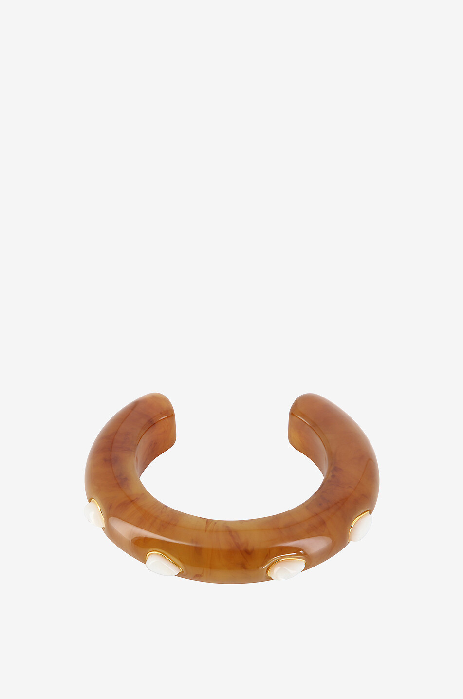 LIZZIE FORTUNATO Jonc en acrylique et nacre Ridge Mocha Femme MARRON 1