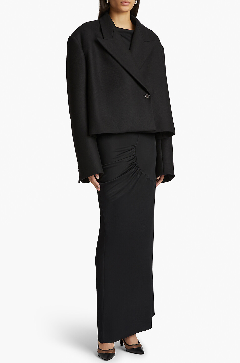 KHAITE Blazer boxy en crêpe The Raymond Femme NOIR 3