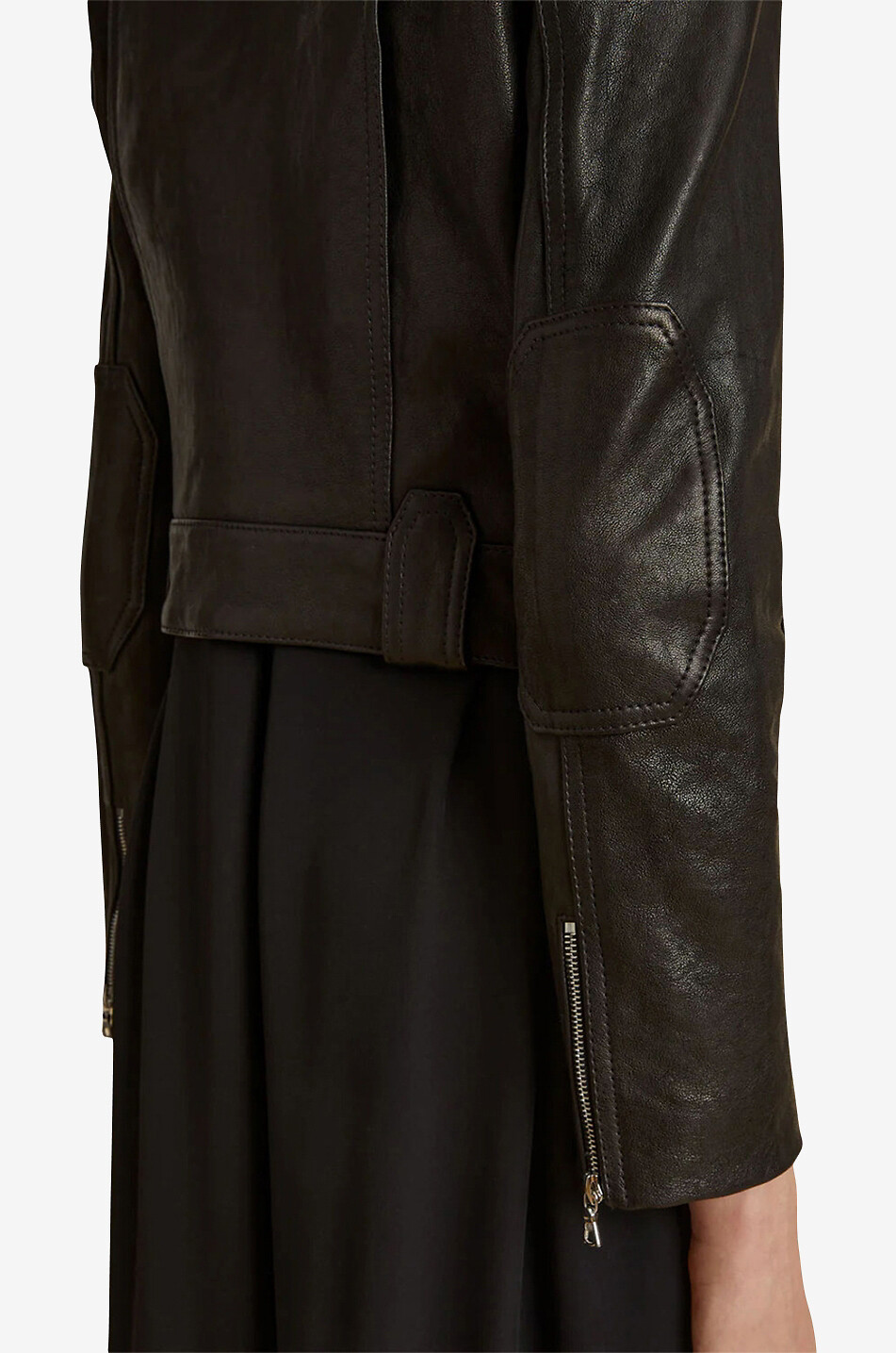 KHAITE Perfecto raccourci en cuir The Cordelia Femme NOIR 5