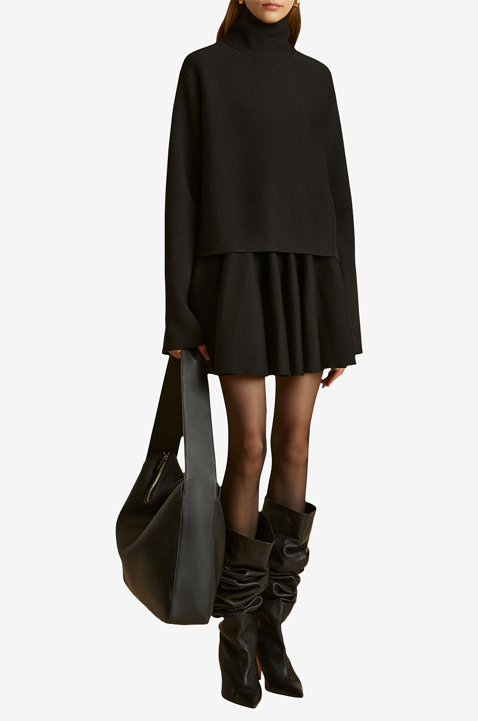 The Sree boxy wool blend jumper with stand-up collar