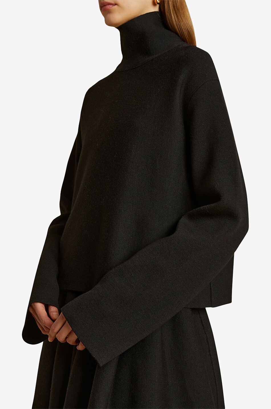 The Sree boxy wool blend jumper with stand-up collar