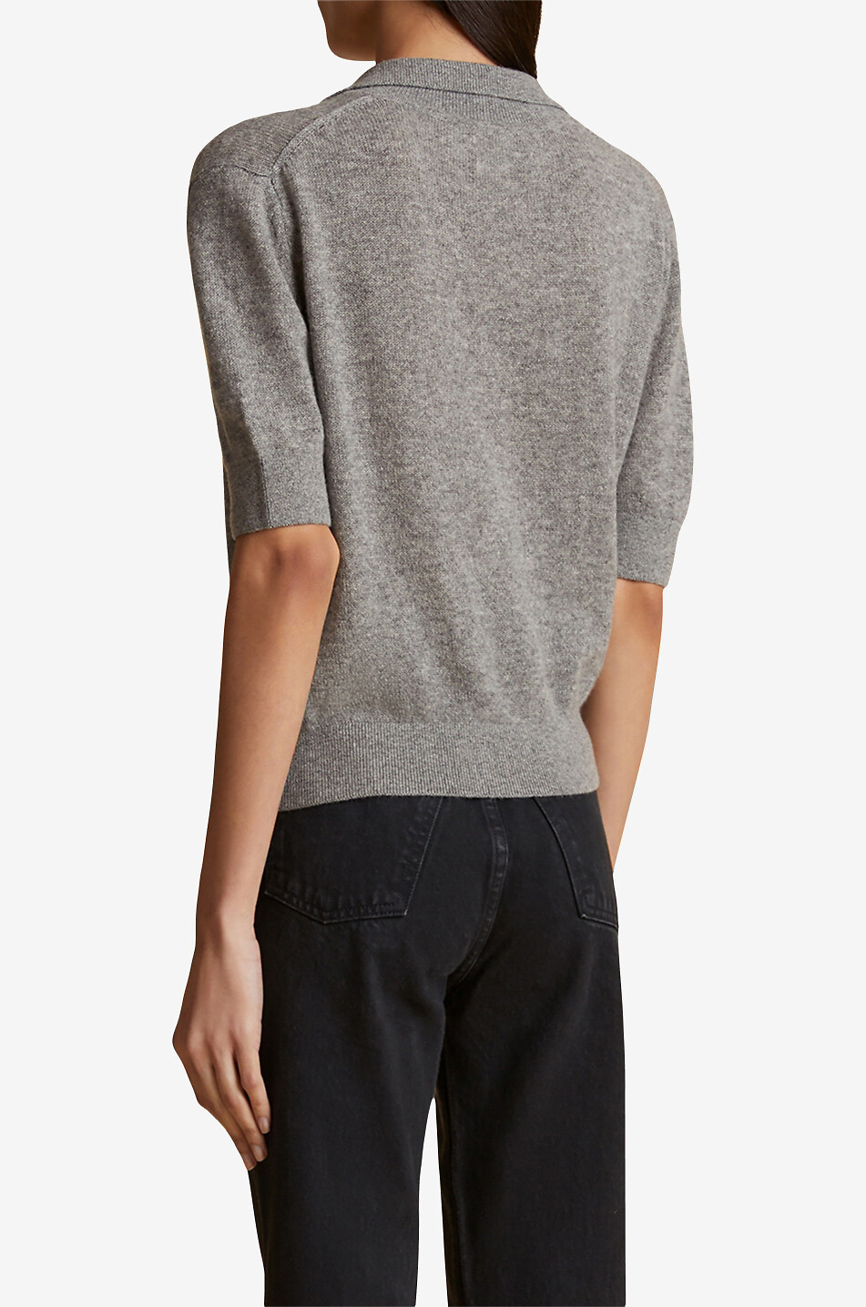 KHAITE Kaschmir-Polopullover The Shrunken Jo Damen GRAU 5