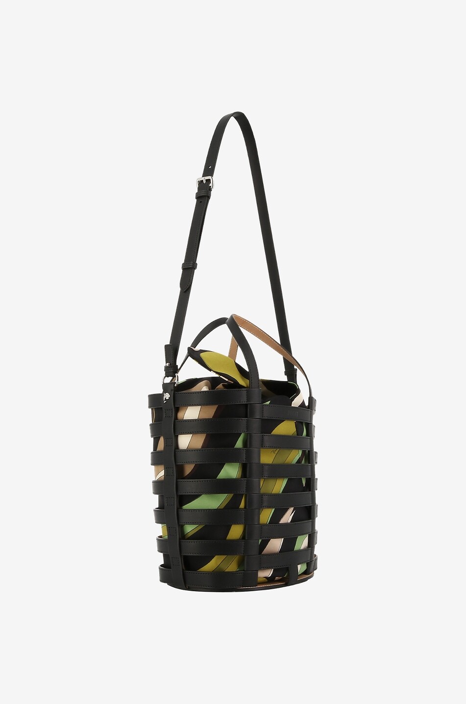 PUCCI Bucket-Tasche aus Leder und Seide Lido Small Damen SCHWARZ 5