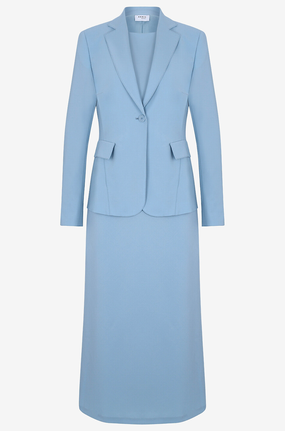 AKRIS PUNTO Virgin wool cinched blazer Women LIGHT BLUE 4