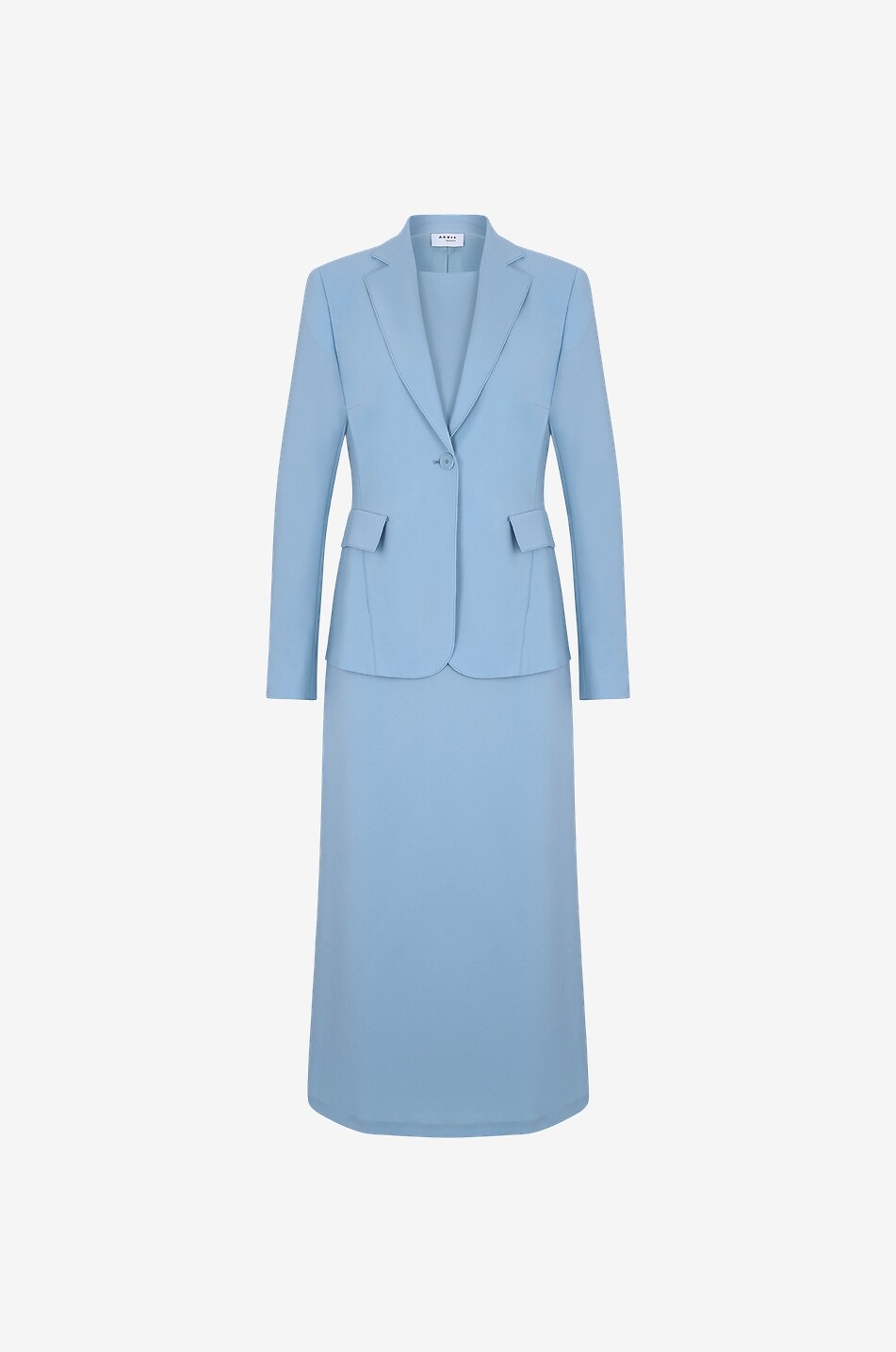 AKRIS PUNTO Virgin wool sleeveless midi dress Women LIGHT BLUE 5