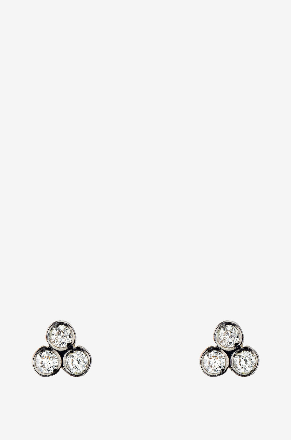 YANNIS SERGAKIS Three Diamond yellow gold and diamond stud earrings Women GOLDEN 1