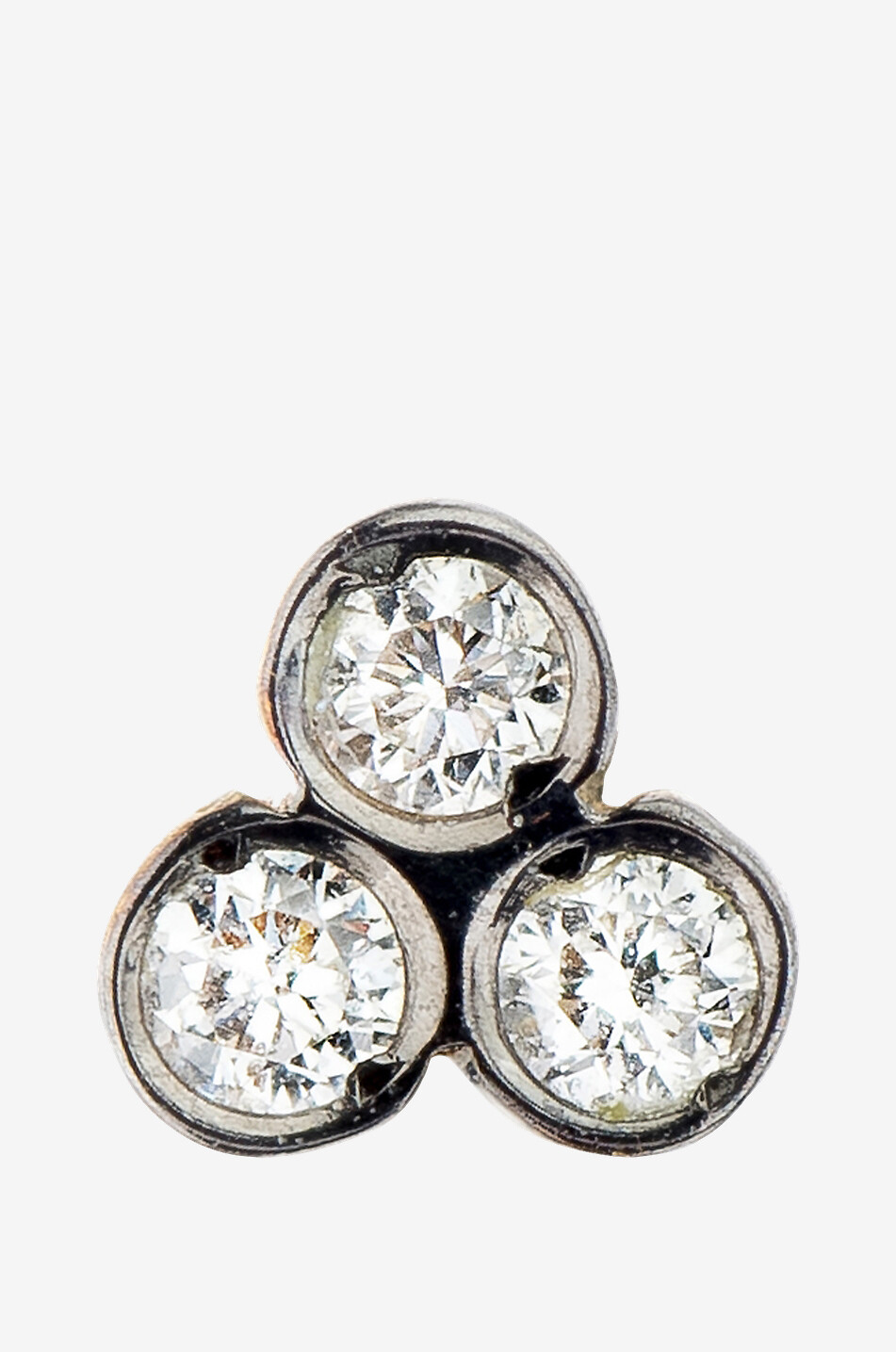 YANNIS SERGAKIS Three Diamond yellow gold and diamond stud earrings Women GOLDEN 2