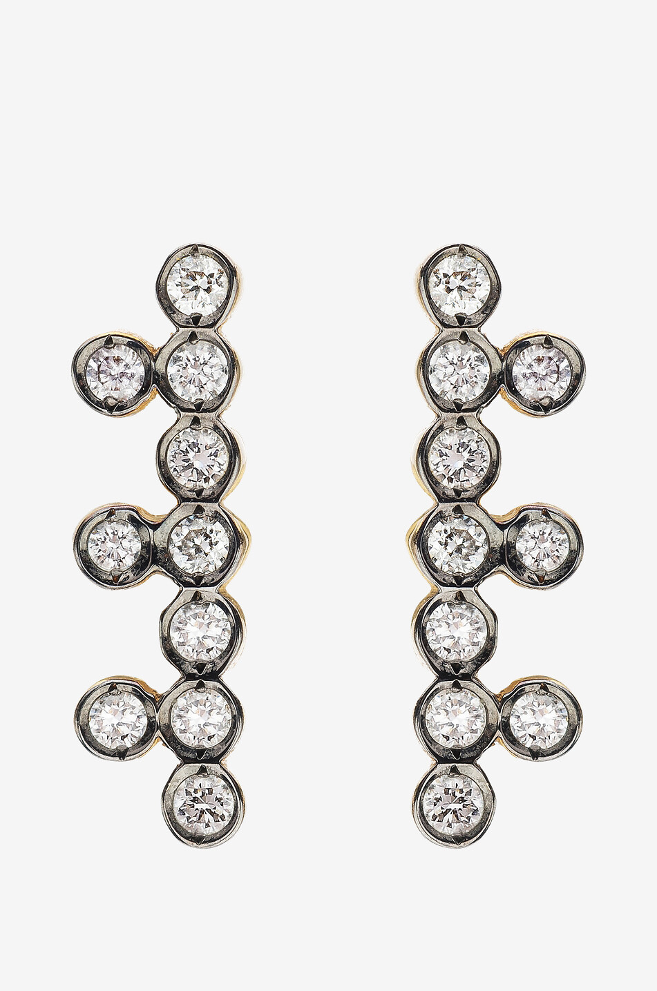 YANNIS SERGAKIS Fleurs Sauvages 10 yellow gold and diamond earrings Women GOLDEN 1