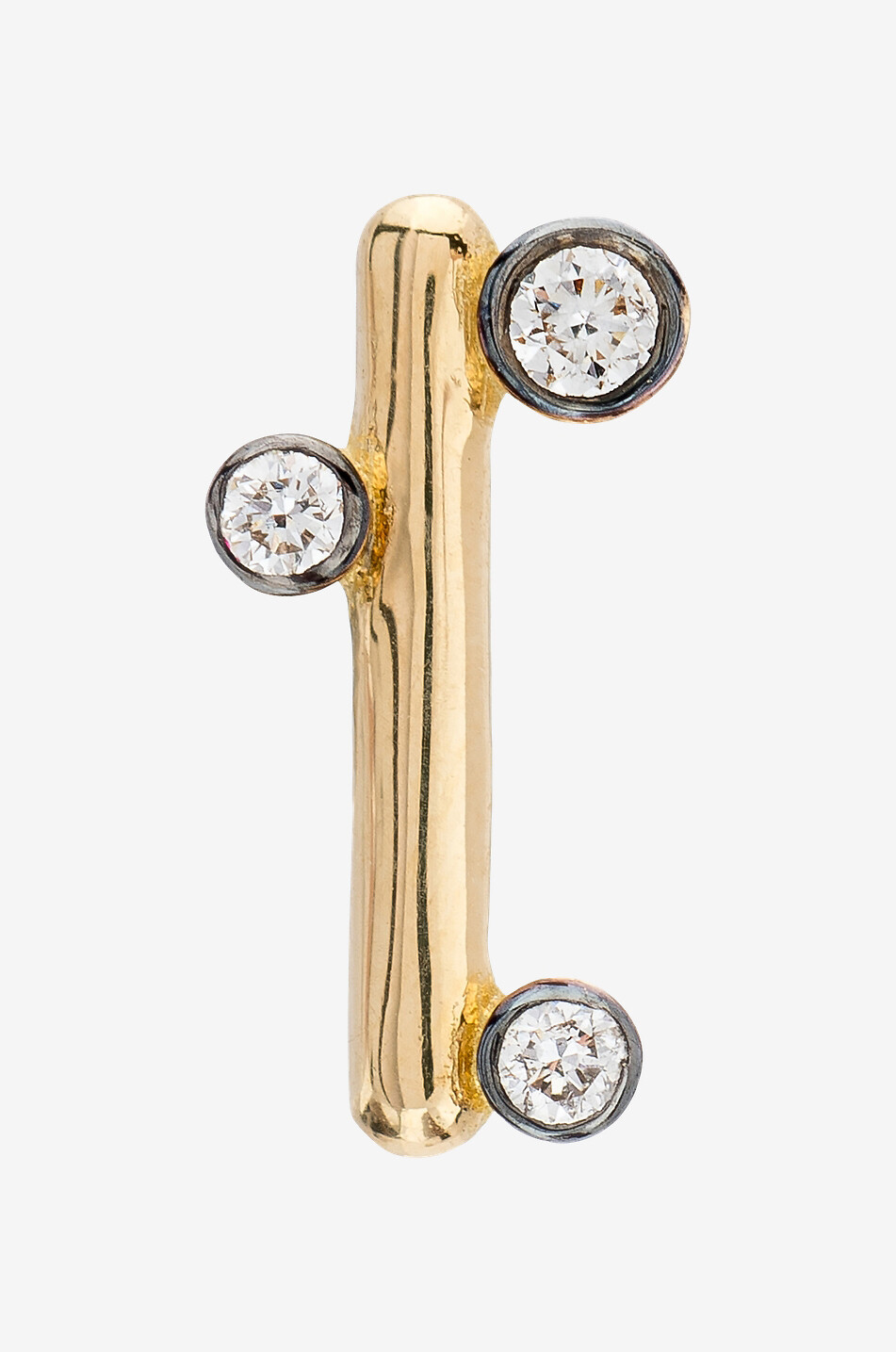 YANNIS SERGAKIS Fleurs Sauvages 3 yellow gold and diamond stud earrings Women GOLDEN 2