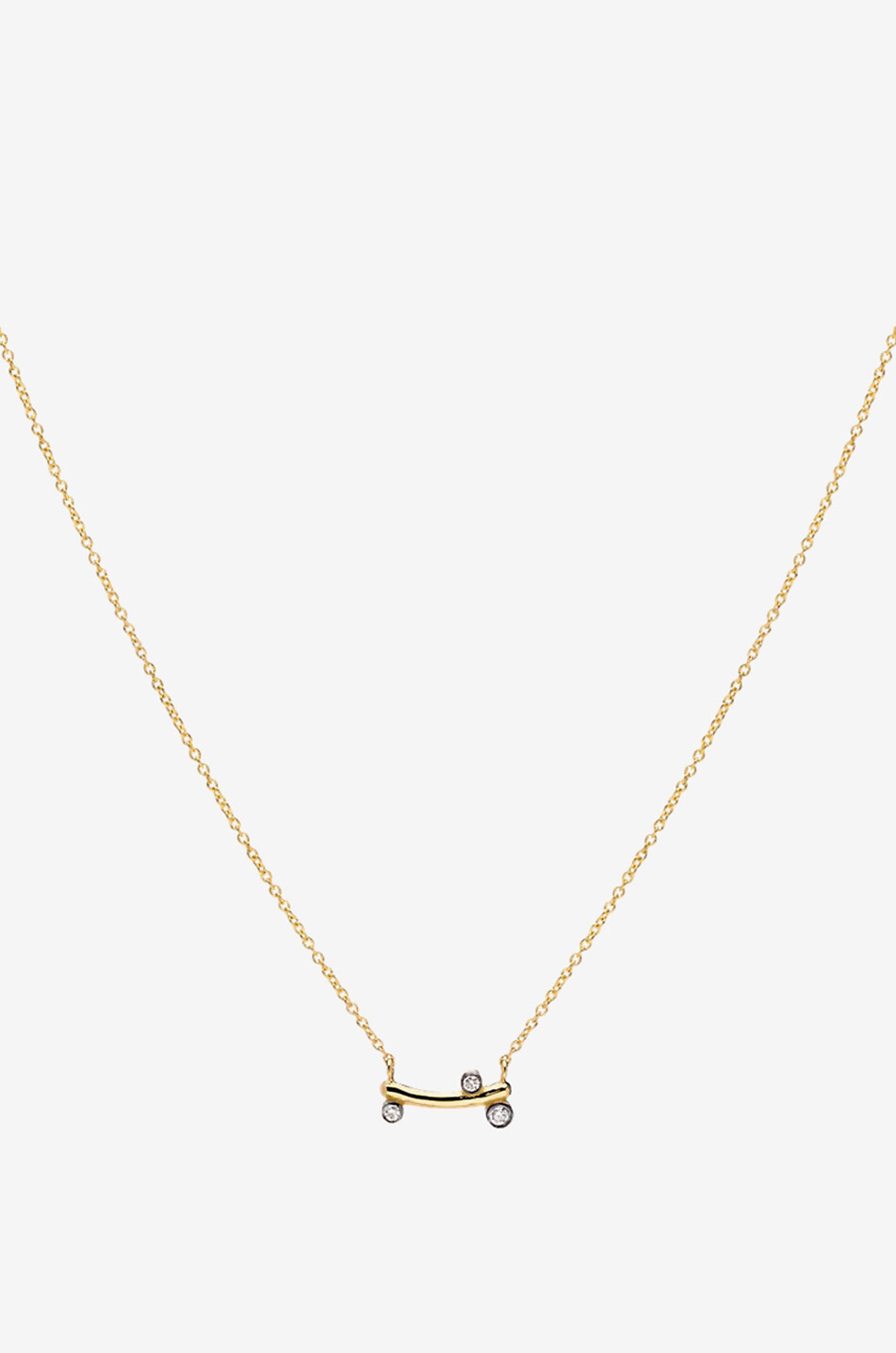 Fleurs Sauvages 3 yellow gold and diamond necklace