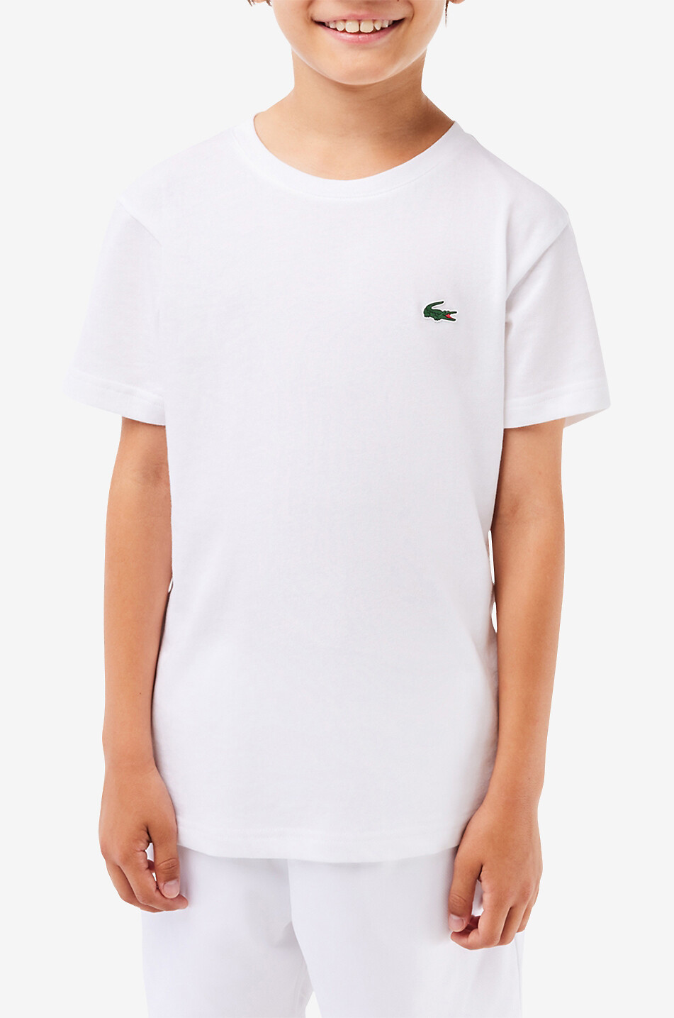 LACOSTE Kinder-Sport-T-Shirt aus Baumwollmix Ultra-Dry Unisex WEISS 3