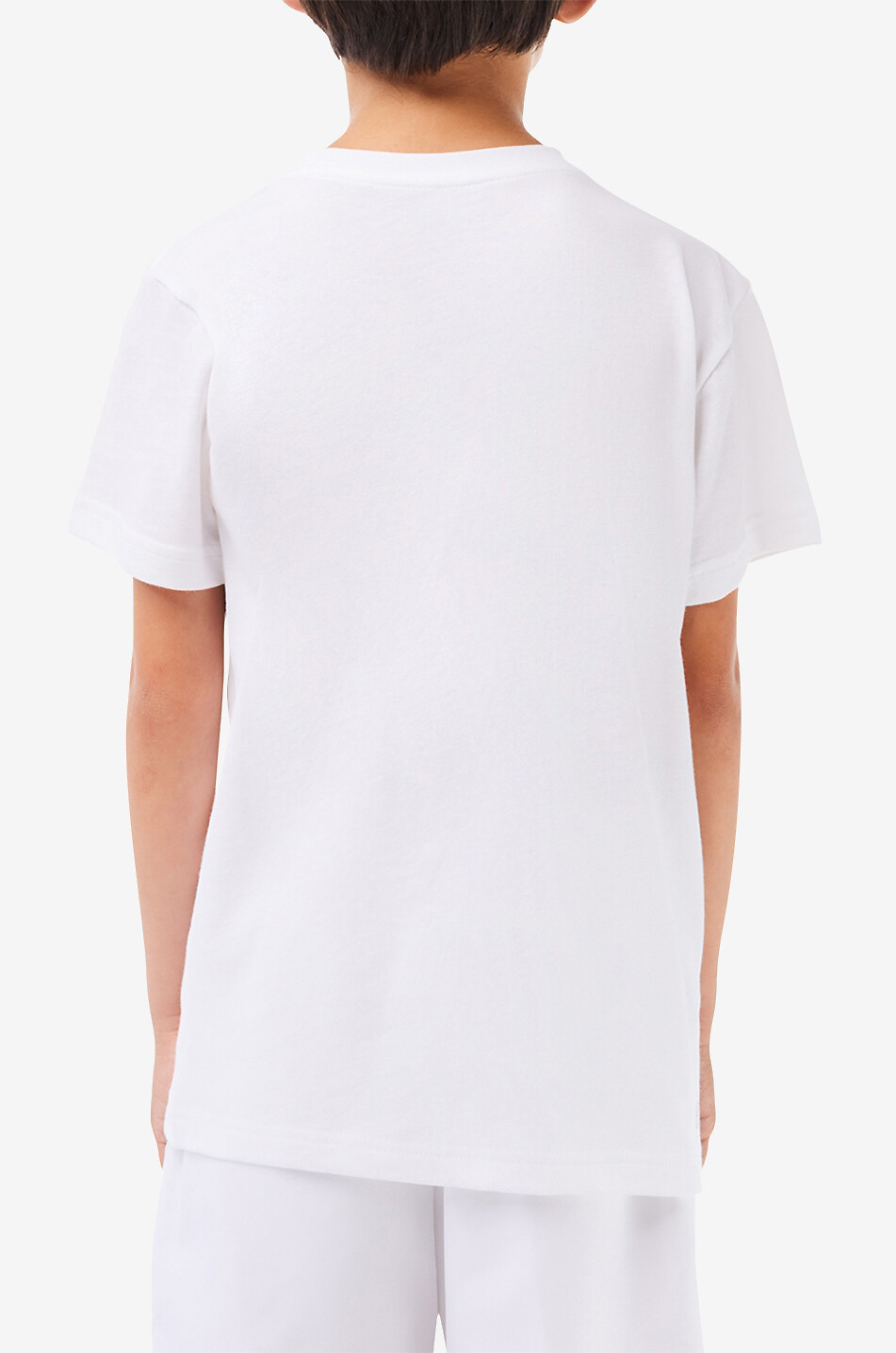 LACOSTE Kinder-Sport-T-Shirt aus Baumwollmix Ultra-Dry Unisex WEISS 4