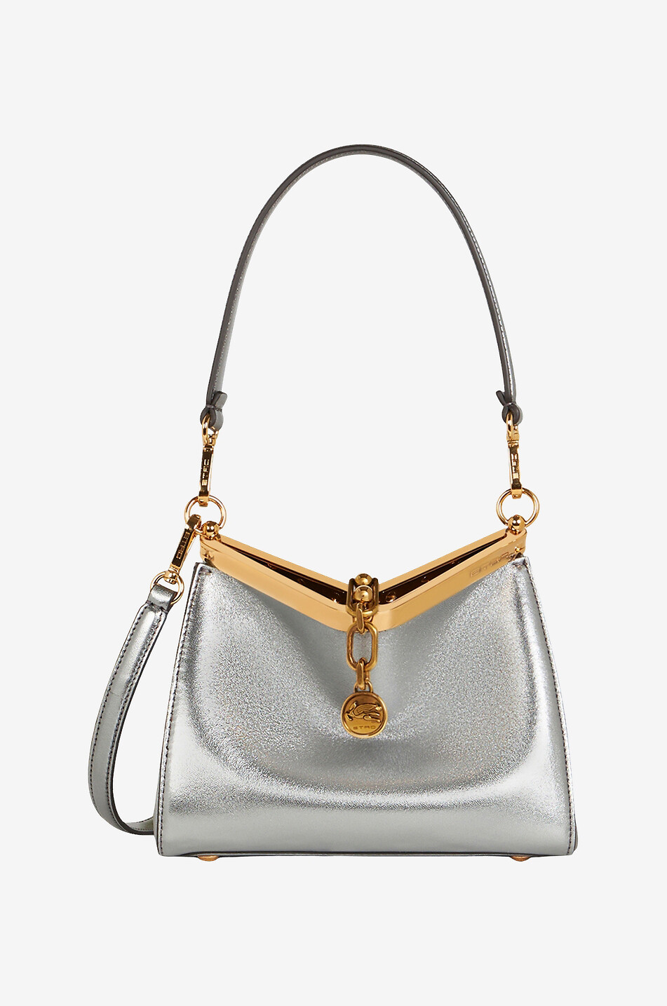 Handtasche aus Metallic-Leder Vela Mini