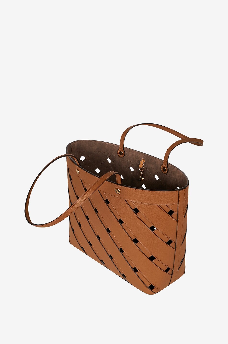 Sac cabas ajouré en cuir grainé Medium