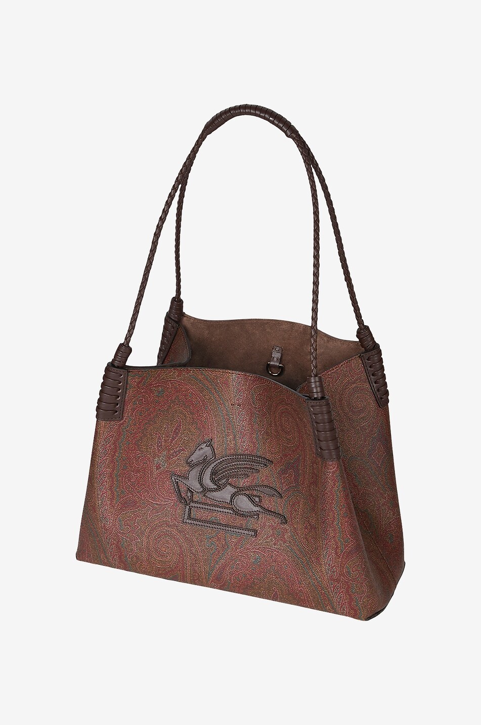 Libra Small coated Paisley jacquard tote bag - ETRO - BROWN