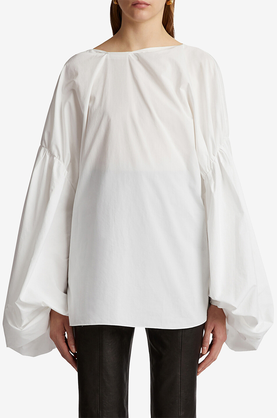 KHAITE Popelinebluse The Quico Top Damen WEISS 3