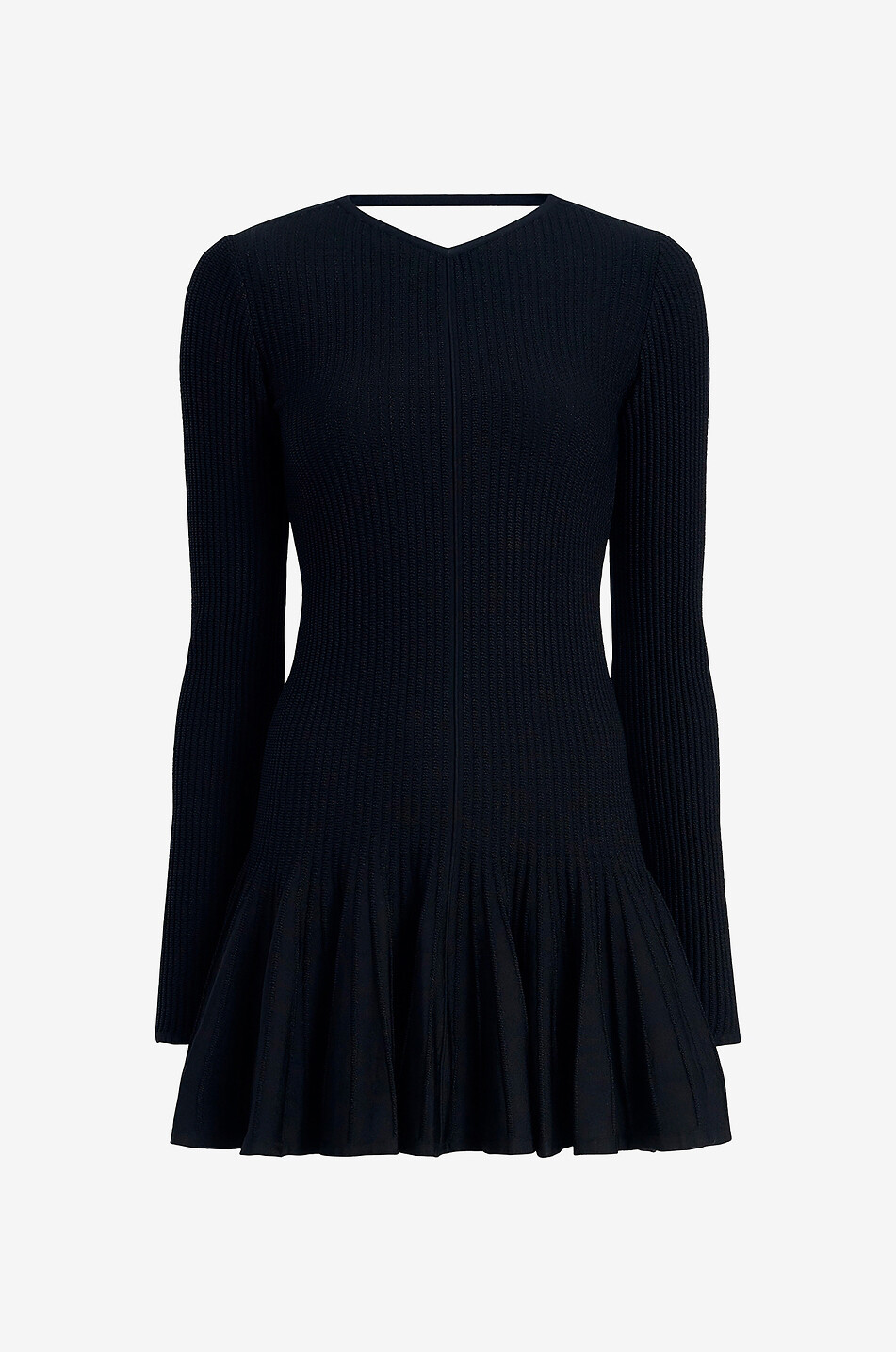 The Mamie flared rib knit mini dress