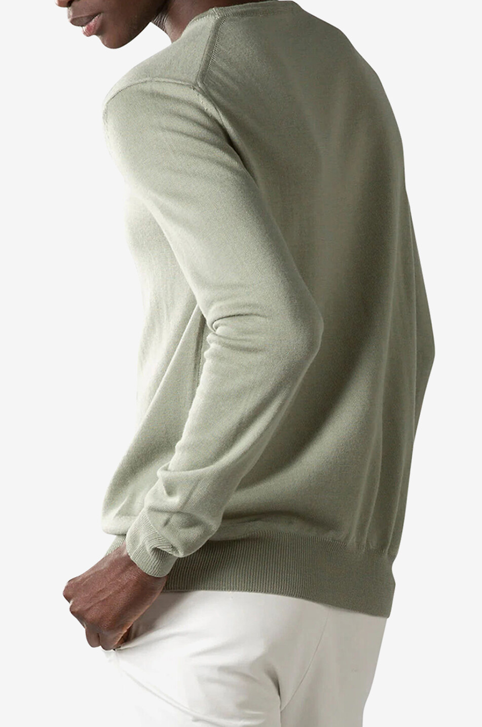 AURELIEN Cashwool fine crewneck jumper Men LIGHT KHAKI 4