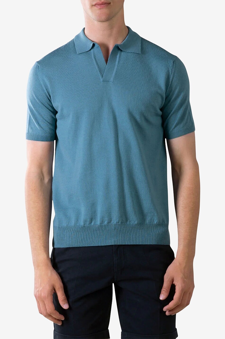 AURELIEN Polo à manches courtes en maille Cashwool Homme BLEU 3