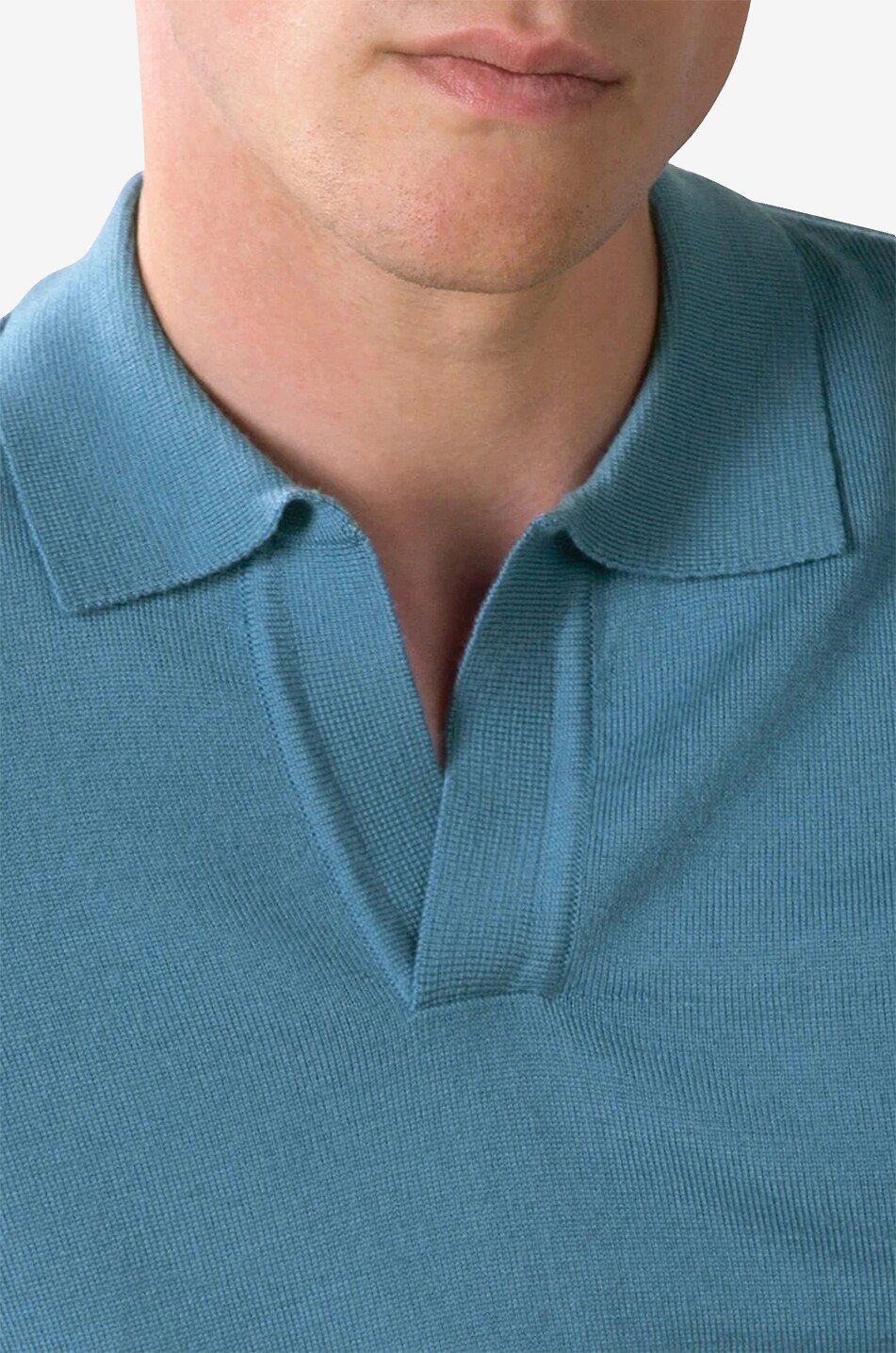 AURELIEN Polo à manches courtes en maille Cashwool Homme BLEU 5