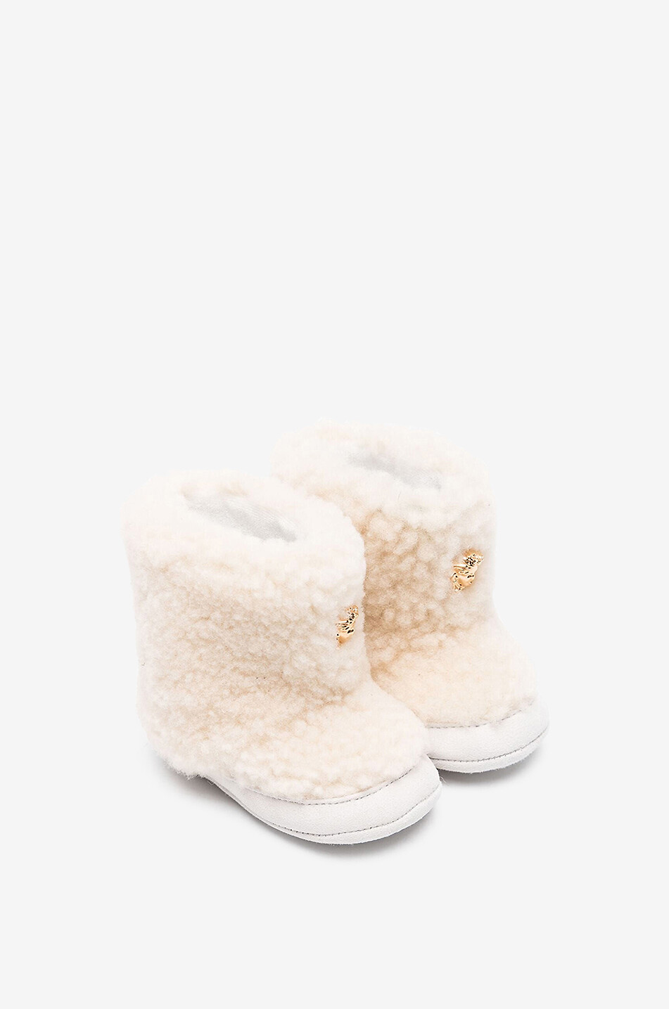 VERSACE Bottines après-ski en peau lainée pour bébé La Medusa Bébé BLANC CASSE 1