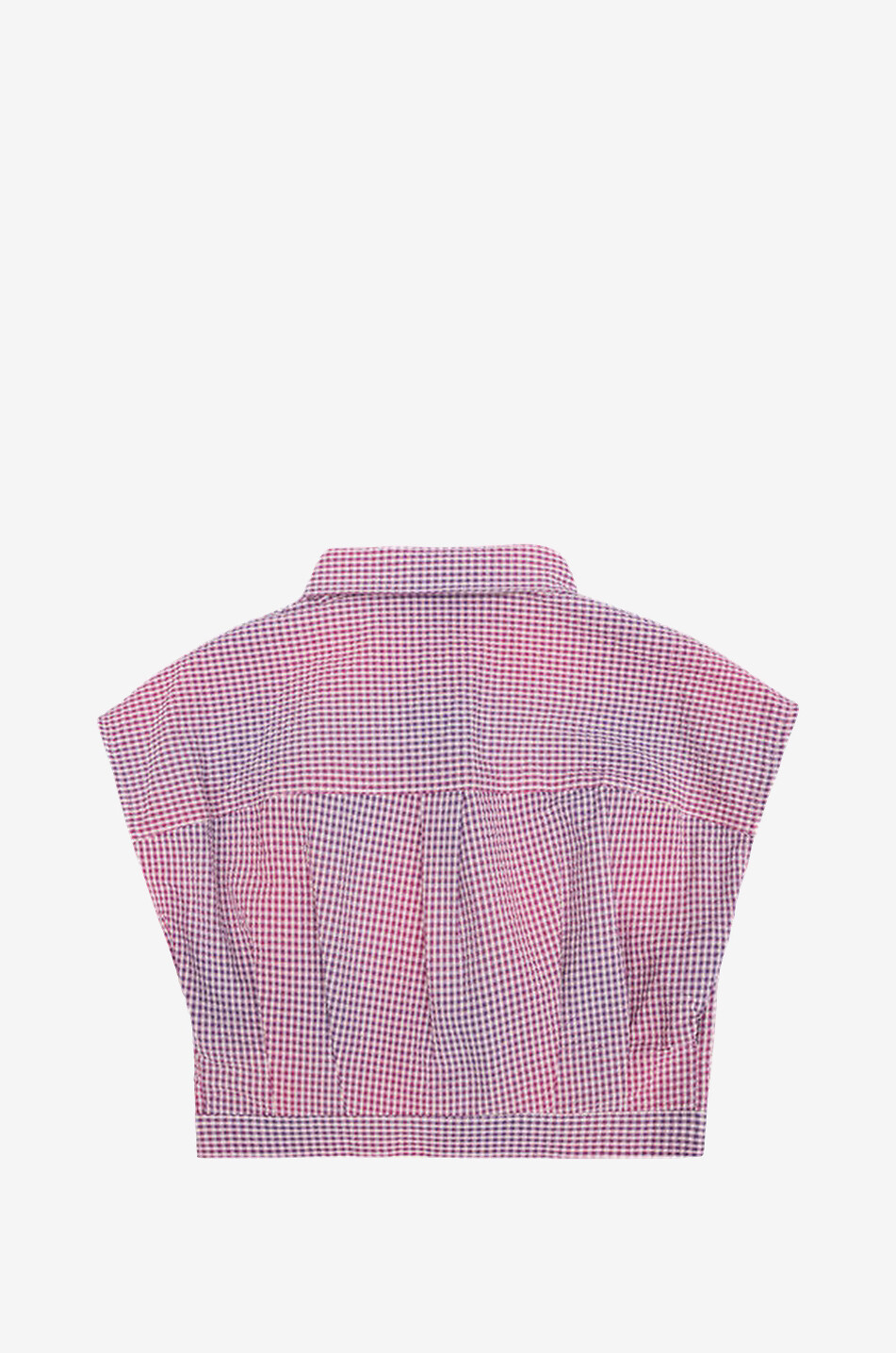 OFF WHITE Diag Pocket girl's cropped shirt with gingham check Girl PURPLE 2