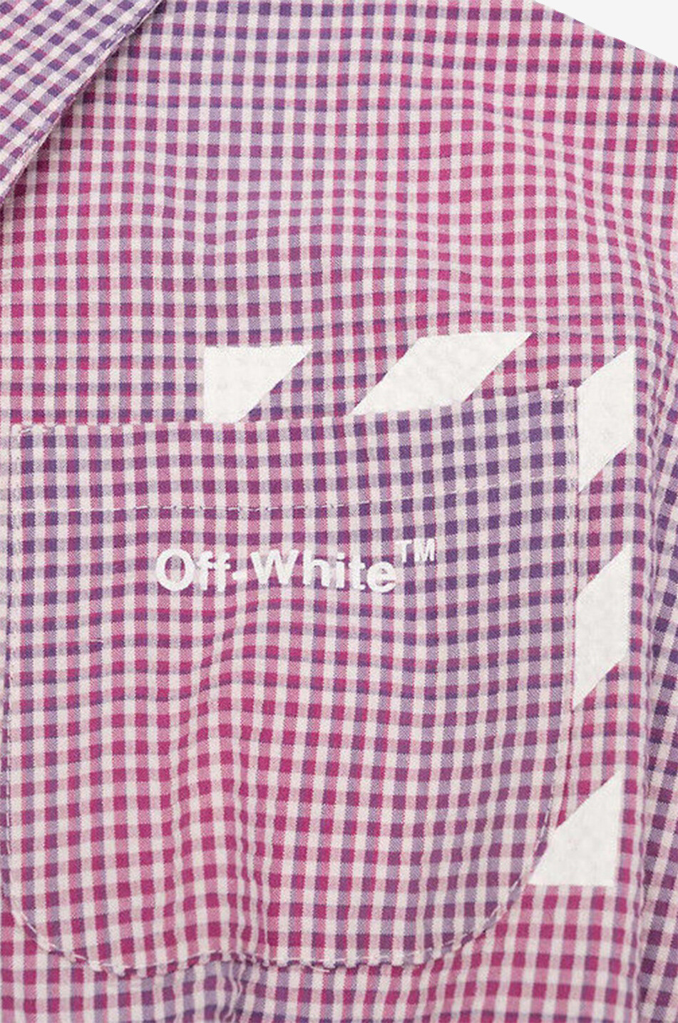 OFF WHITE Diag Pocket girl's cropped shirt with gingham check Girl PURPLE 3