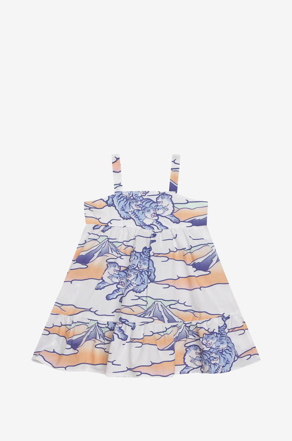 KENZO Baby-Trägerkleid aus Baumwolle Fuji Tigers Baby WEISS 1