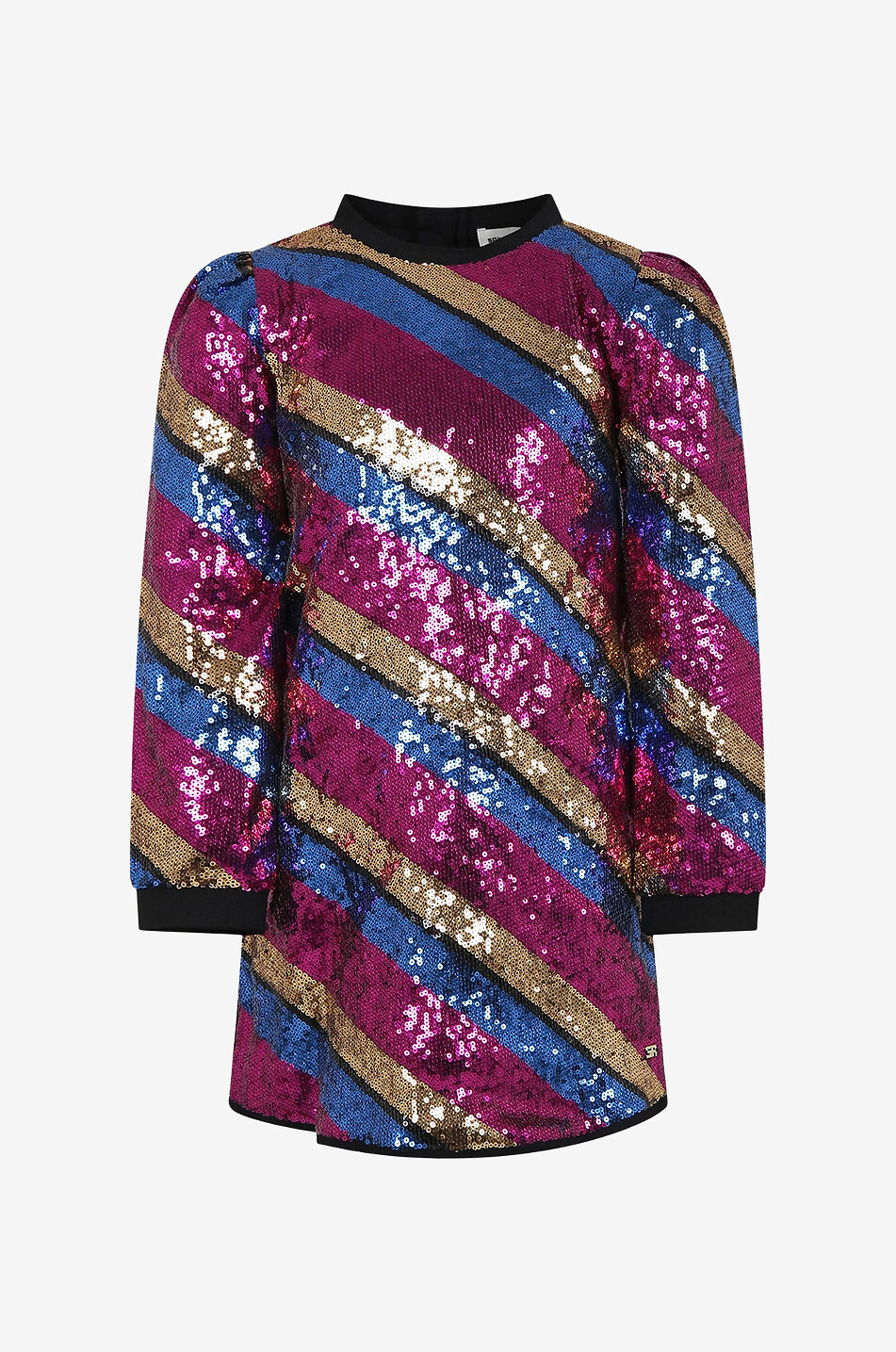 Kurzes gestreiftes Paillettenkleid für Mädchen