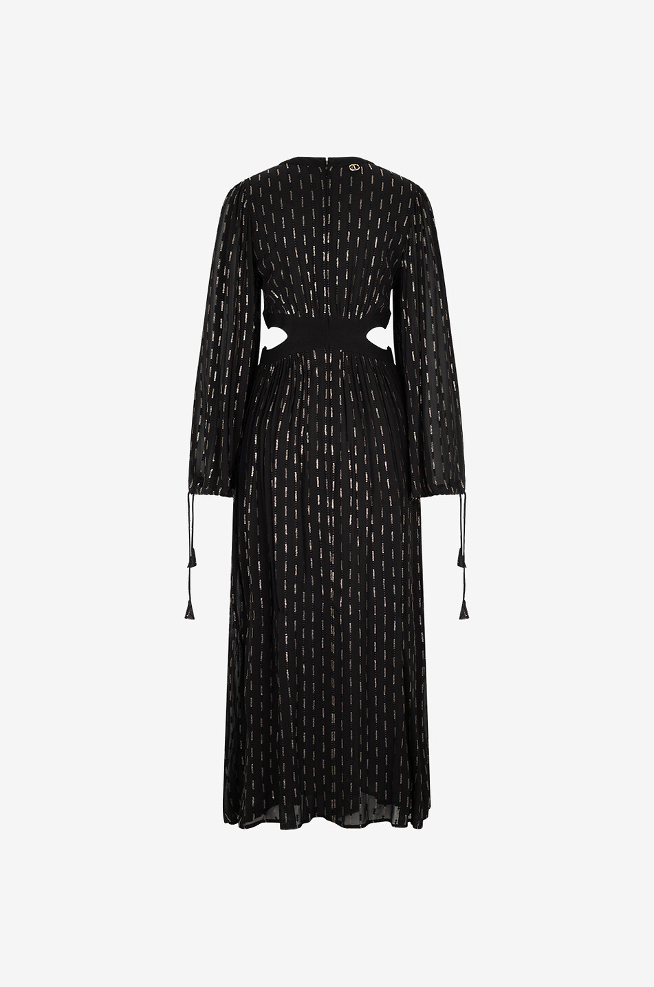 TWINSET Robe longue en georgette à sequins et découpes taille Femme NOIR 2