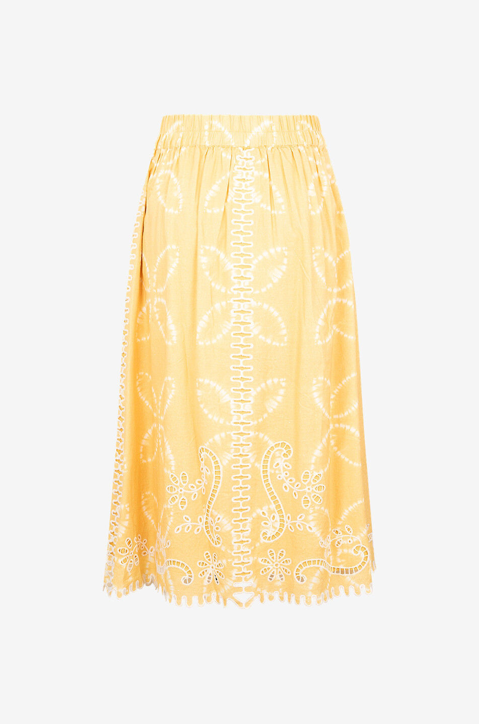 SEA Jupe midi en coton à broderies anglaises Liat Femme JAUNE 2
